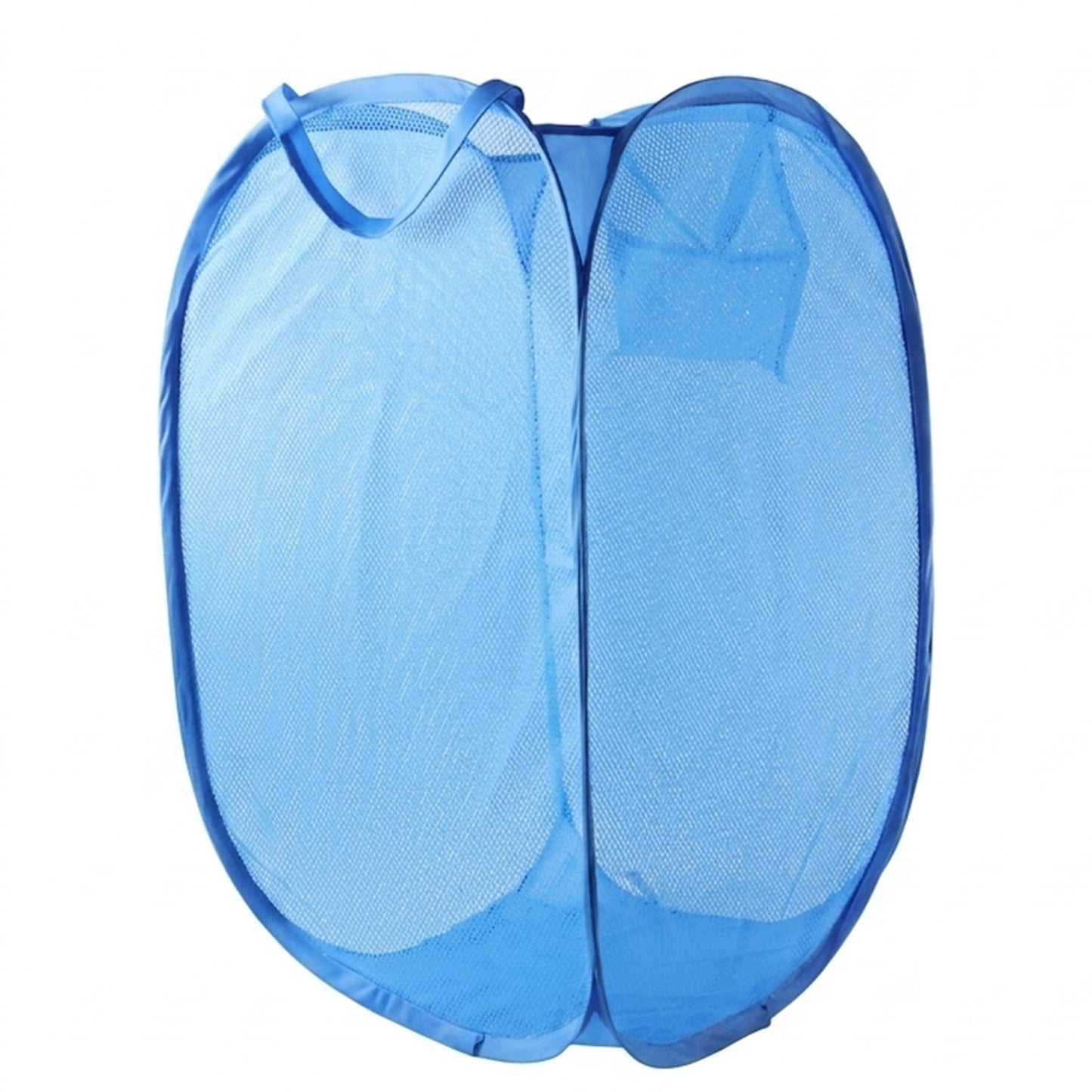 Wukusy foldable mesh laundry basket with handles, large clothes hamper, 36x36x58cm, lightweight and portable for easy laundry storage.