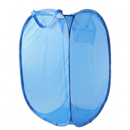 Wukusy foldable mesh laundry basket with handles, large clothes hamper, 36x36x58cm, lightweight and portable for easy laundry storage.