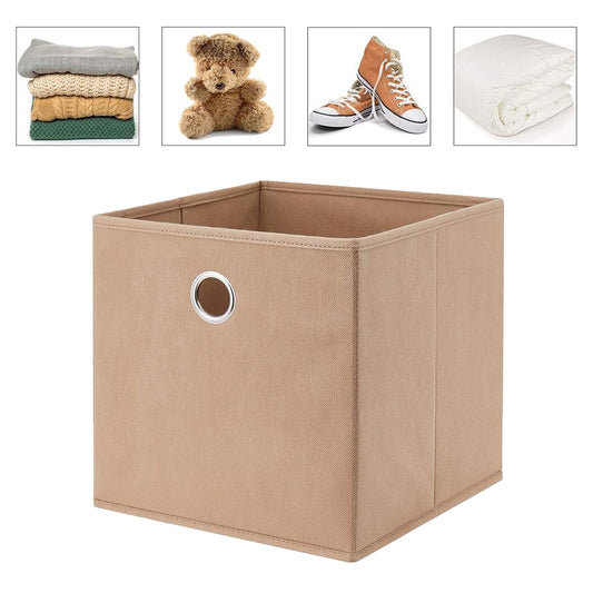 Foldable square storage box in white, 20x20 cm, by Wukusy, with a simple design and secure lid for organizing small items.