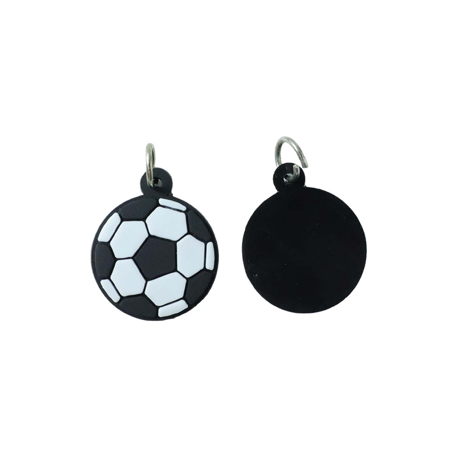 Set of 10 Wukusy football-shaped bag charm keychains with colorful designs, perfect for accessories and decorative bags.