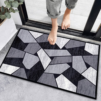 Wukusy geometric anti-slip door floor mat, 90x60 cm, with a modern geometric pattern and non-slip surface for safety.