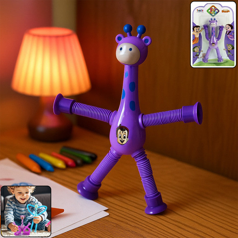 Flexible giraffe-shaped magic spring toy from Wukusy, featuring a colorful, bendable plastic giraffe figure for fun and entertainment.