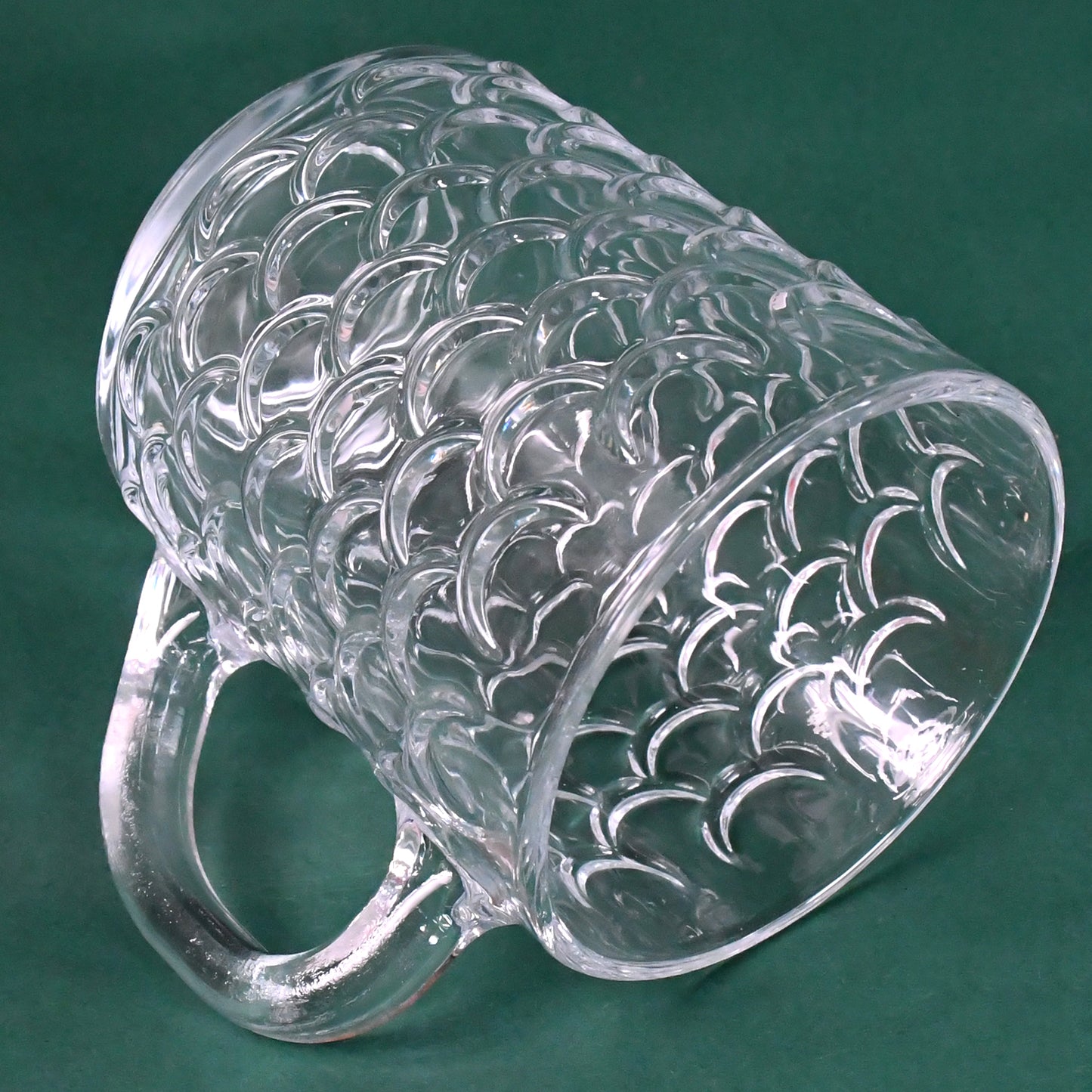 Set of six Wukusy glass coffee and tea cups with handles, clear and elegant for hot beverages.