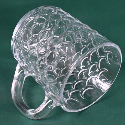 Set of six Wukusy glass coffee and tea cups with handles, clear and elegant for hot beverages.