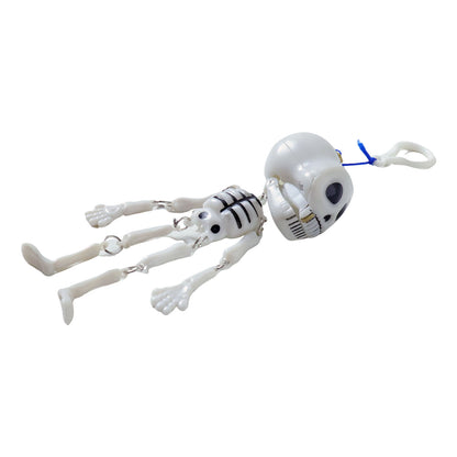 Wukusy hanging skeleton doll keychain with detailed skeletal design, perfect for backpacks and accessories.