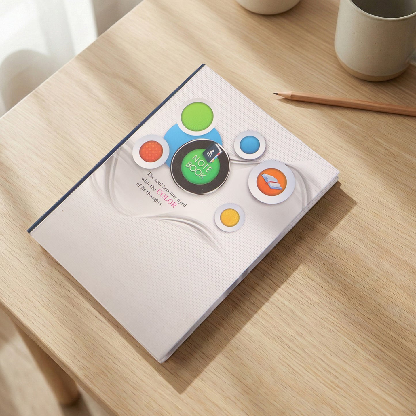 Wukusy hardbound ruled notebook with 100 pages, 240x180mm size, featuring a durable cover and lined pages for writing.