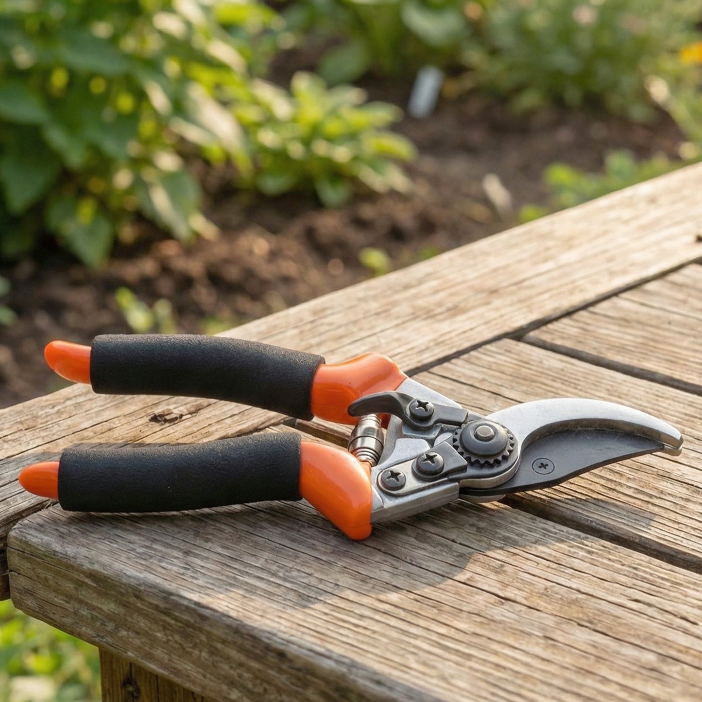 Wukusy heavy-duty gardening pruning tool combo set with two durable pruning shears and tools for garden trimming and maintenance.