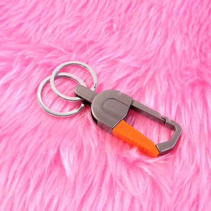 Heavy-duty metal key holder with a carabiner clip by Wukusy, designed for secure key organization and easy attachment.