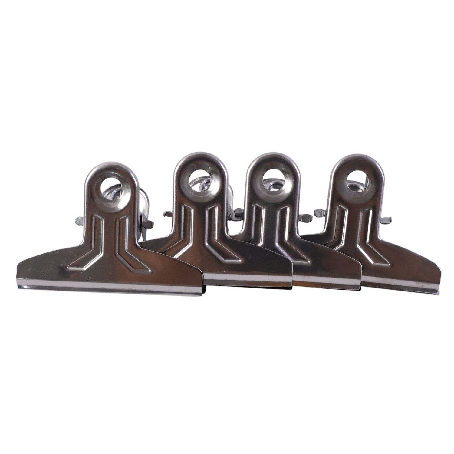 Set of four heavy-duty metal paper clamp clips by Wukusy, durable and strong for secure paper organization.