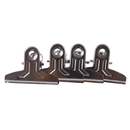 Set of four heavy-duty metal paper clamp clips by Wukusy, durable and strong for secure paper organization.