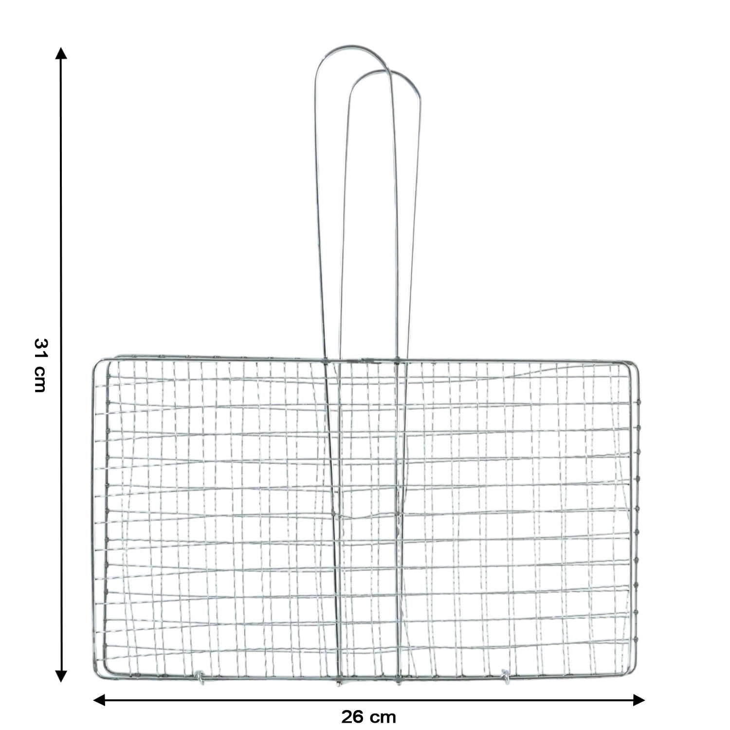 Wukusy heavy-duty stainless steel barbecue grill basket for grilling vegetables and meats, durable and easy to handle.