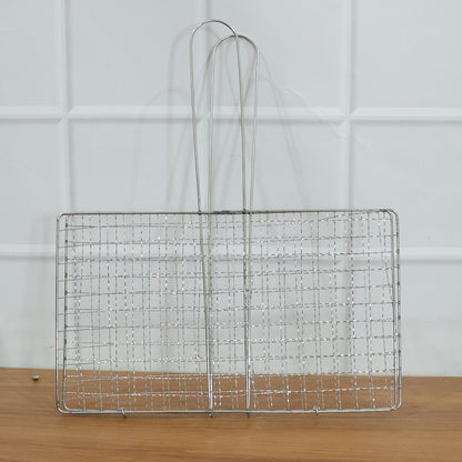 Wukusy heavy-duty stainless steel barbecue grill basket for grilling vegetables, meats, and seafood on outdoor grills.
