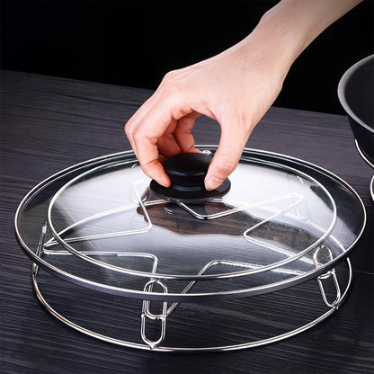 Heavy-duty stainless steel gas stove stand by Wukusy, durable support for stove tops, sturdy construction, 1-piece design