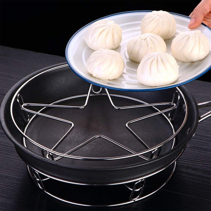 Heavy duty stainless steel gas stove stand by Wukusy, sturdy and durable support for kitchen appliances, single piece design.