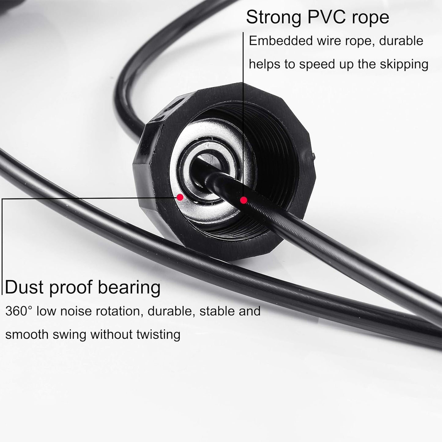 Wukusy high-speed skipping rope with foam padded handles for cardio workouts and jump rope exercises.