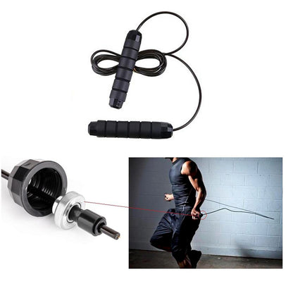 Wukusy high-speed skipping rope with foam padded handles, suitable for cardio workouts and fitness training.