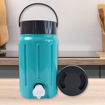 Wukusy insulated 2.5L water jug with tap, leakproof travel cooler, designed for keeping beverages cold during outdoor activities.