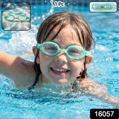 Kids anti-fog swimming goggles by Wukusy with adjustable strap and leak-proof design, suitable for young swimmers.