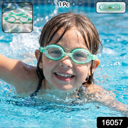 Kids anti-fog swimming goggles by Wukusy with adjustable strap and leak-proof design, suitable for young swimmers.