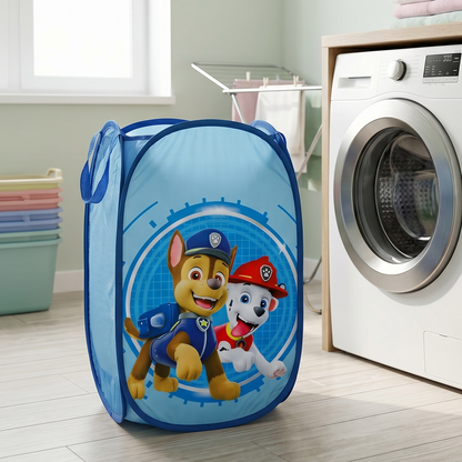 Wukusy kids cartoon foldable laundry basket toy storage hamper, 34x59cm, with colorful cartoon design for children’s room organization