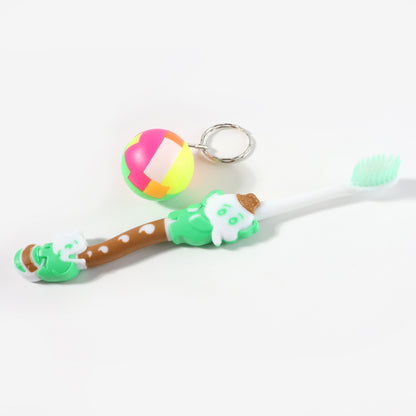 Wukusy kids toothbrush and ball keychain toy set with colorful toothbrush and playful ball keychain for children