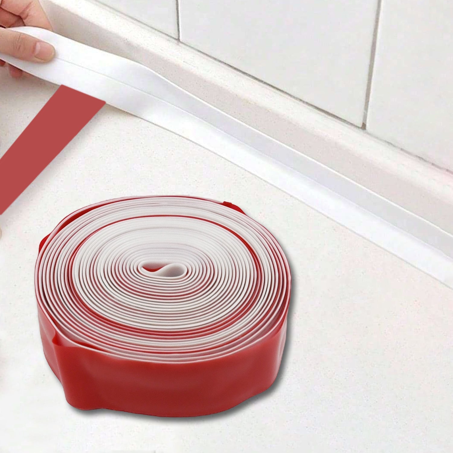 Wukusy kitchen wall sealing strip tape, waterproof and oil-proof caulk tape for sealing corners and gaps in sinks and walls.