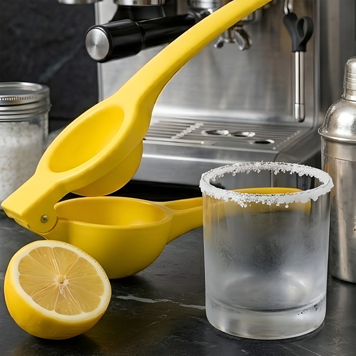 Wukusy Konvex Hand Press Plastic Lemon Squeezer for fresh citrus juice extraction, single-piece kitchen tool.