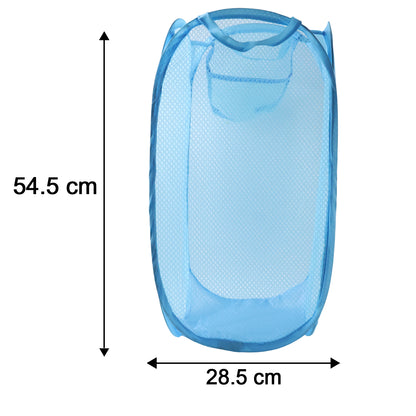 Large mesh pop-up laundry basket by Wukusy, 54x30cm, collapsible clothes storage hamper with breathable mesh design.