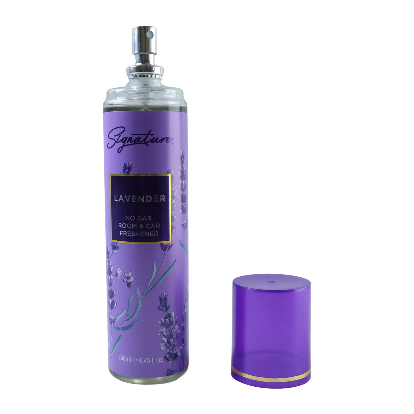 Wukusy Lavender No Gas Room and Car Freshener Spray, 250ml bottle with a lavender scent, displayed on a neutral background.