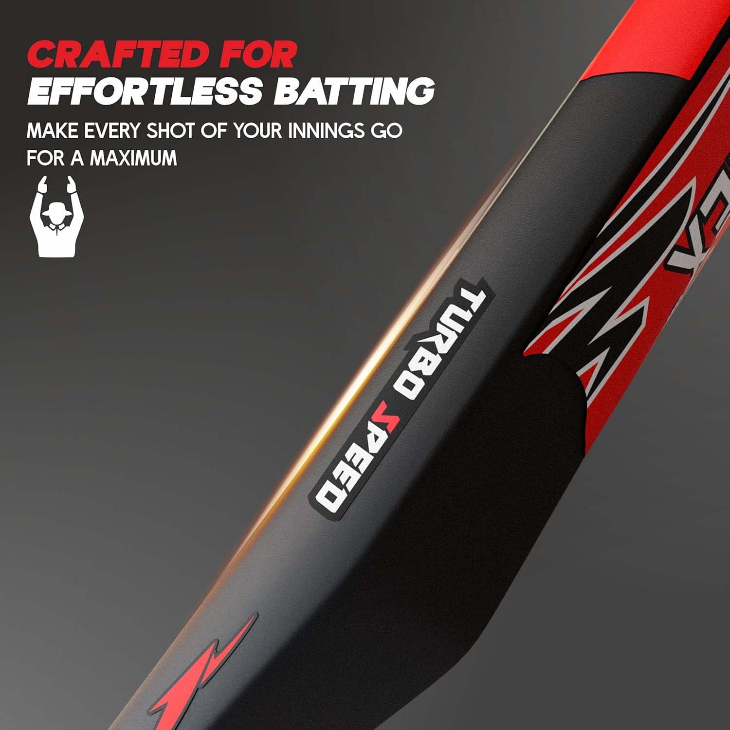 Wukusy lightweight durable plastic cricket bat, 87cm x 11cm, shown with a smooth handle and flat hitting surface for recreational play.
