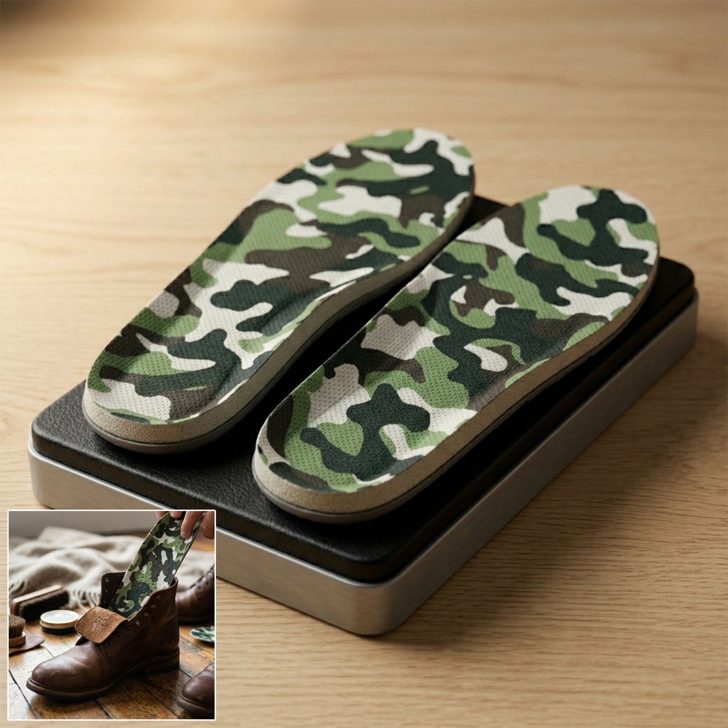 Wukusy lightweight printed foot insoles for daily use, size 35-36, showing the cushioned, colorful design on the insoles.
