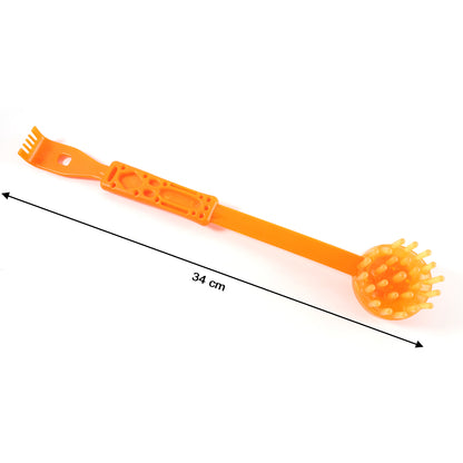 Wukusy long handle body massage roller stick, black, ergonomic design for deep tissue relaxation and muscle relief.
