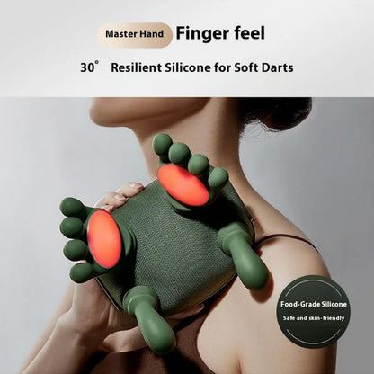 Wukusy long rechargeable kneading neck and shoulder massager with ergonomic design and adjustable heat for muscle relief.