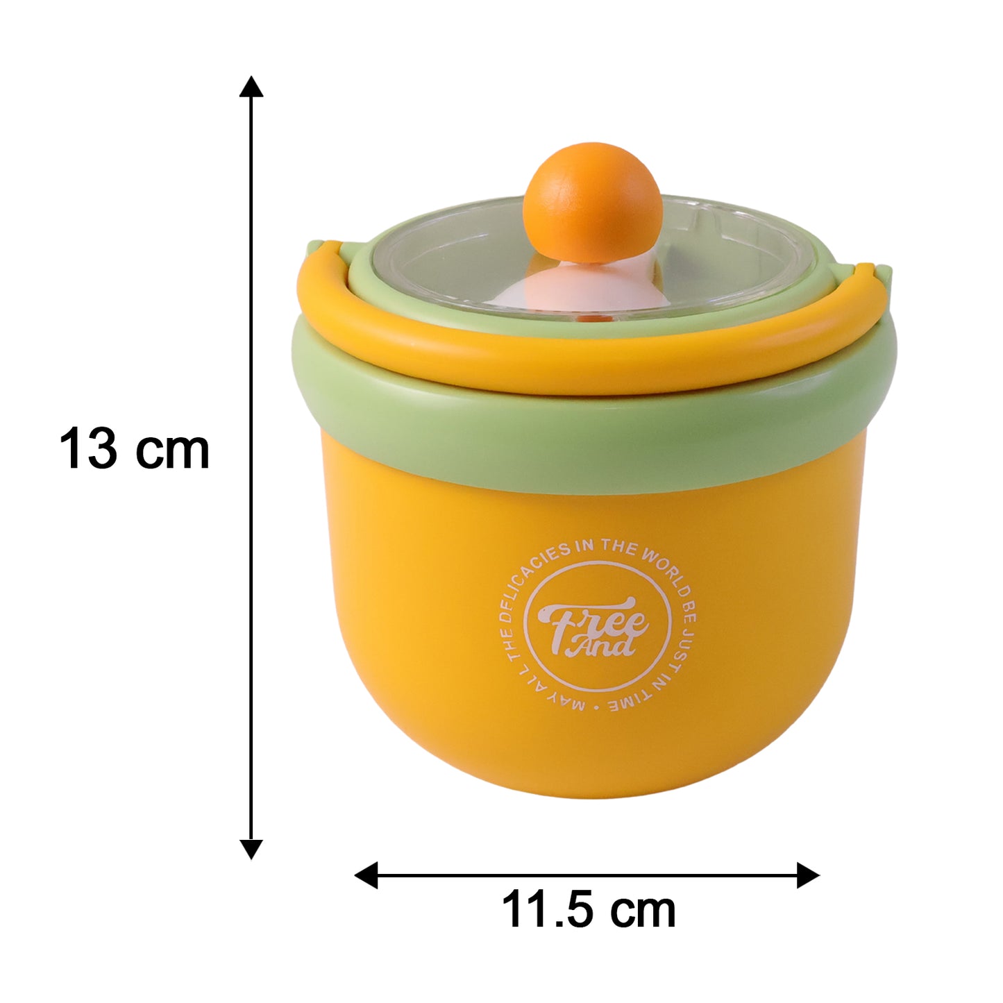 Wukusy luxury leak-proof stainless steel lunch box with spoon, 600 ml capacity, featuring a cute design and secure lid.