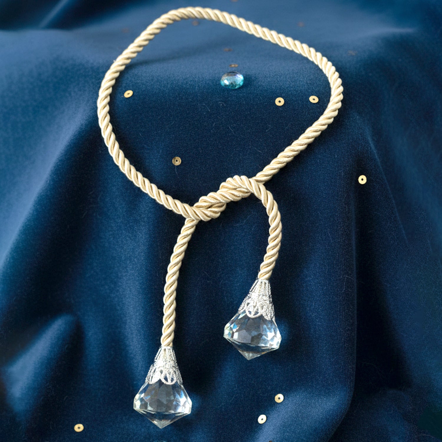 Luxury decorative curtain tassel tieback by Wukusy, featuring elegant woven design and decorative fringe for stylish window dressing.