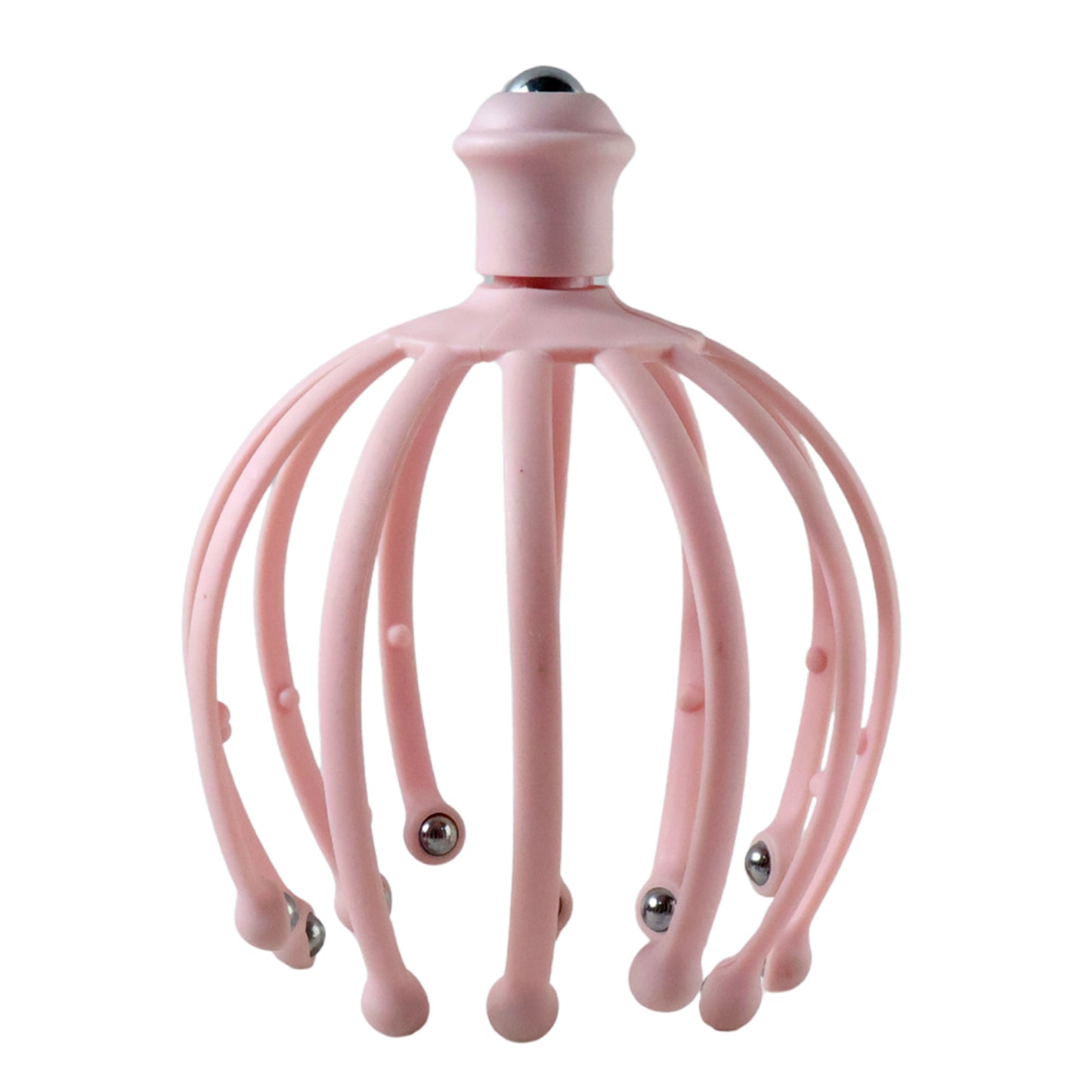 Wukusy manual head scalp massager with rolling ball tips, handheld device for relaxing scalp massage.