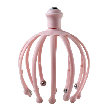 Wukusy manual head scalp massager with rolling ball tips, handheld device for relaxing scalp massage.