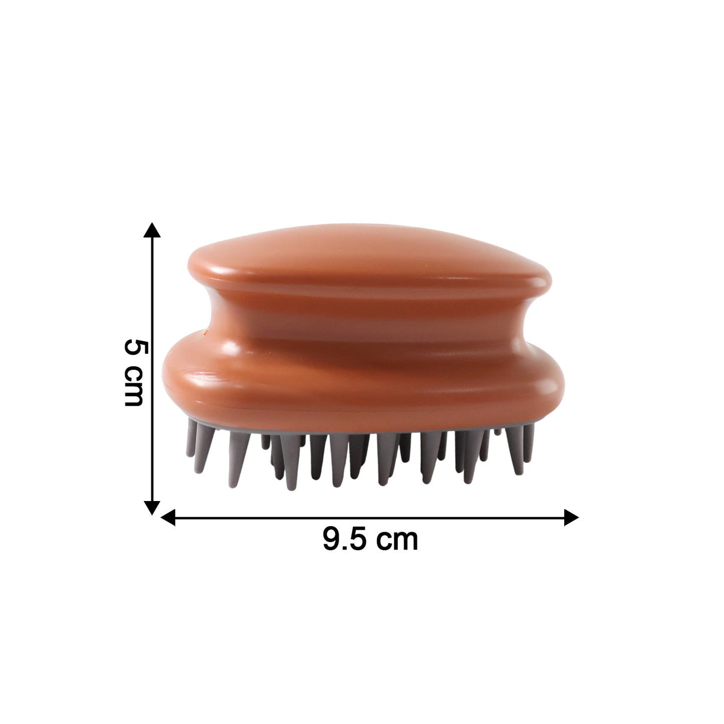 Wukusy manual scalp massage shampoo brush, black plastic brush with soft bristles for scalp cleansing and massage, single piece.