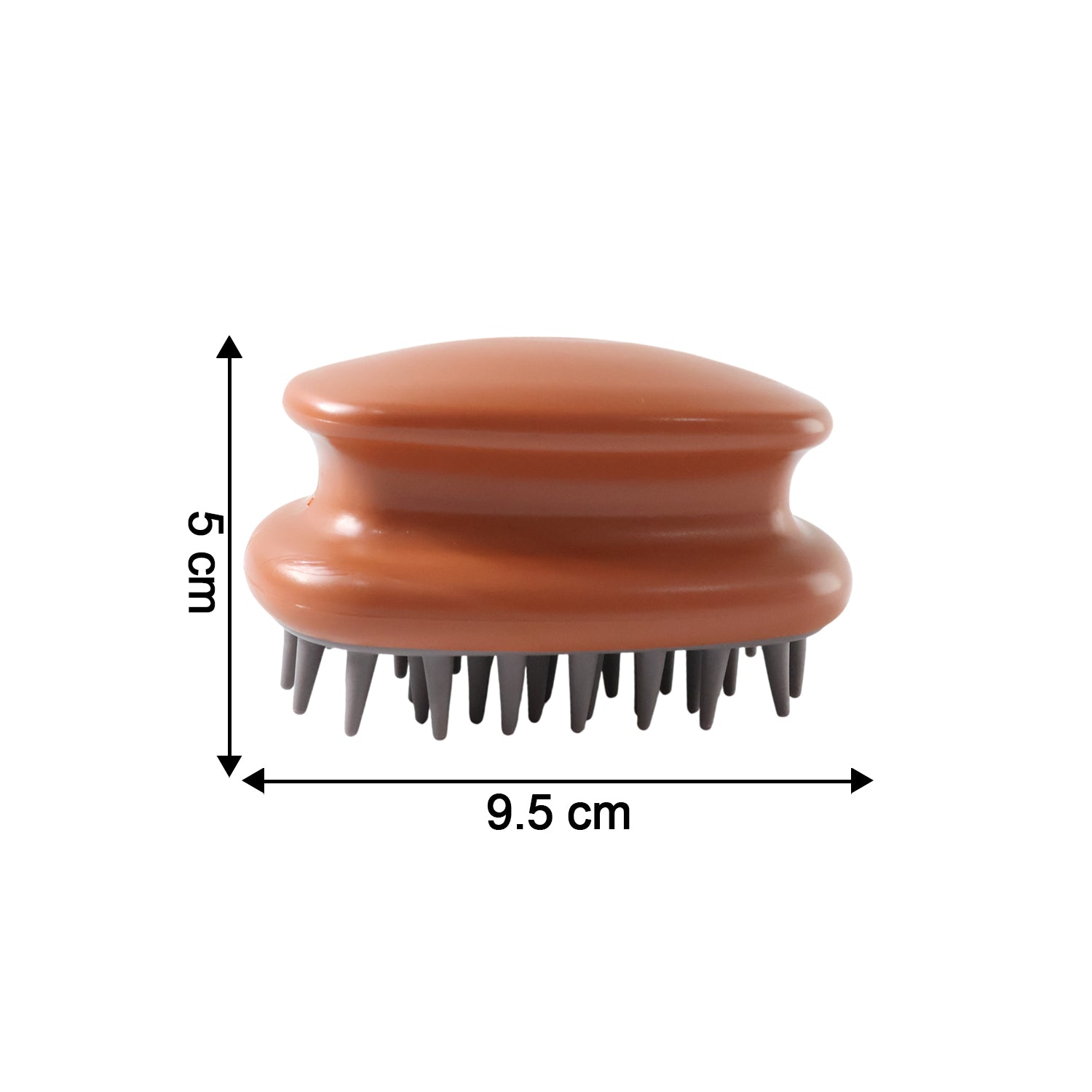 Wukusy manual scalp massage shampoo brush, black plastic brush with soft bristles for scalp cleansing and massage, single piece.