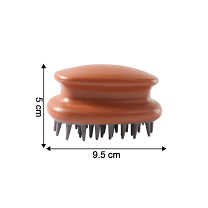 Wukusy manual scalp massage shampoo brush, black plastic brush with soft bristles for scalp cleansing and massage, single piece.