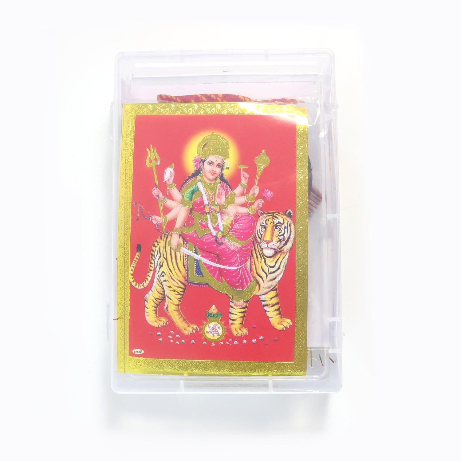 Wukusy Mataji Shringar Box with complete puja decoration kit, including jewelry, accessories, and religious items for worship.
