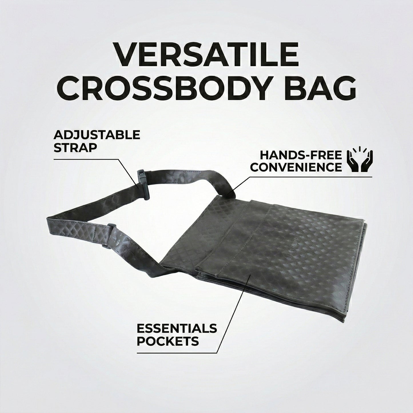 Wukusy quilted crossbody sling bag for men and women with adjustable strap, featuring a sleek, padded design.