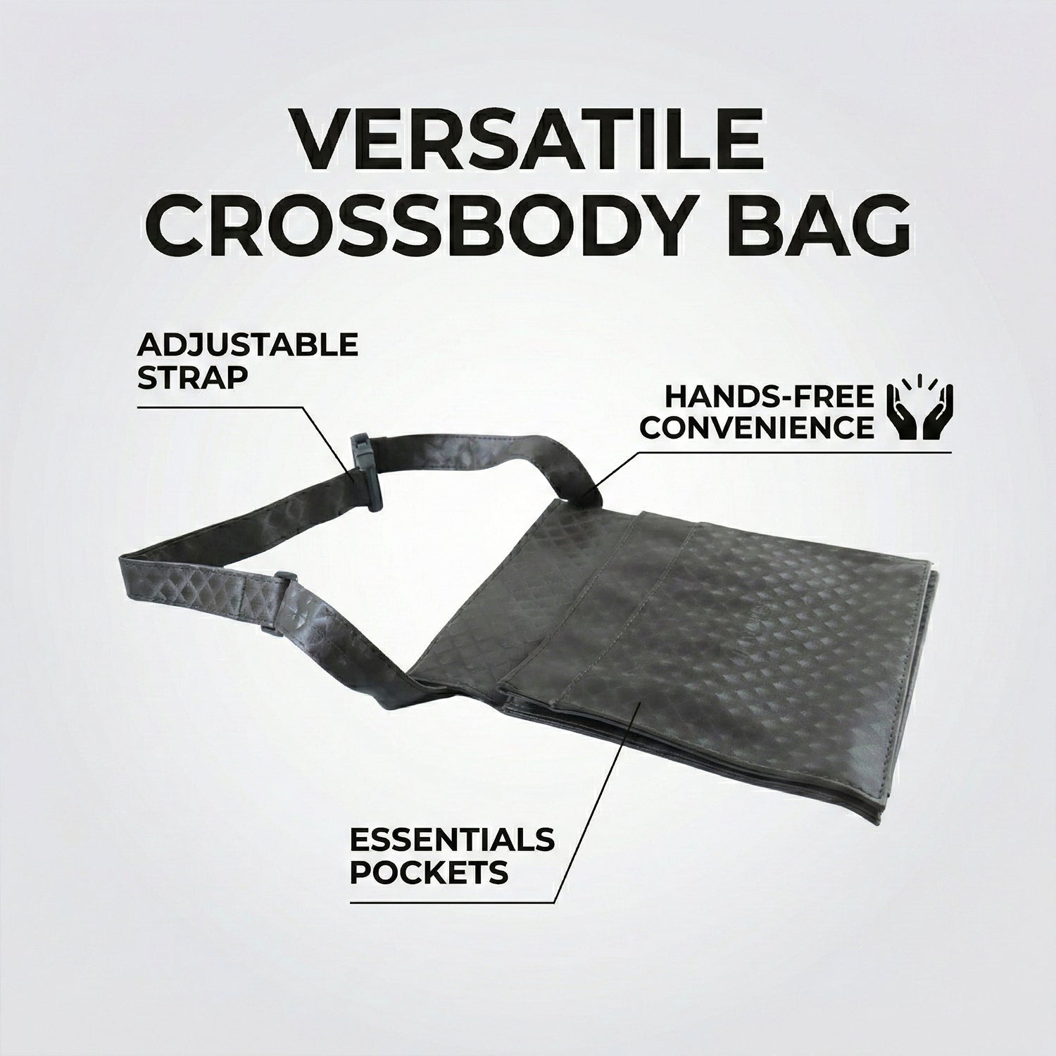 Wukusy quilted crossbody sling bag for men and women with adjustable strap, featuring a sleek, padded design.