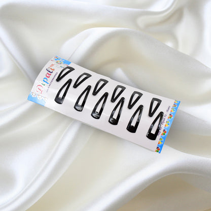 Set of 12 Wukusy metal Tik Tak hair clips with sleek, shiny design for stylish hair accessories.