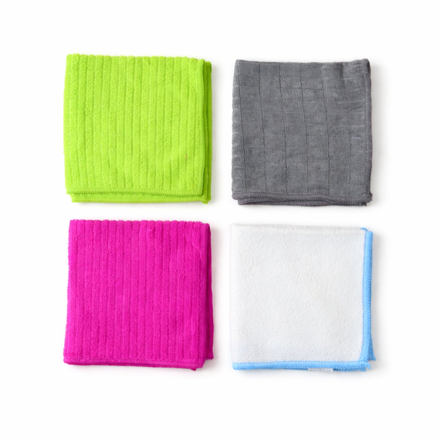 Wukusy microfiber cleaning cloth set with four soft, reusable cloths ideal for screens, glasses, and surfaces.