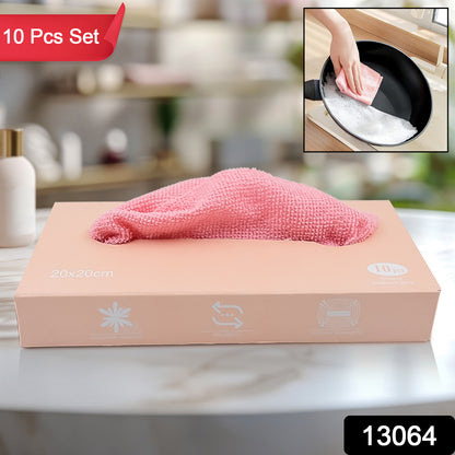 Set of 10 Wukusy microfiber cleaning cloths with storage box, ideal for screens, glass, and surfaces, reusable and soft.