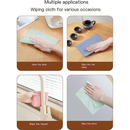 Set of 10 Wukusy microfiber cleaning cloths with storage box, perfect for gentle, effective cleaning of surfaces and screens.