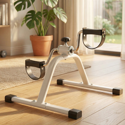 Wukusy mini pedal exerciser cycle for portable fitness, showing compact pedal machine with adjustable resistance and compact design.