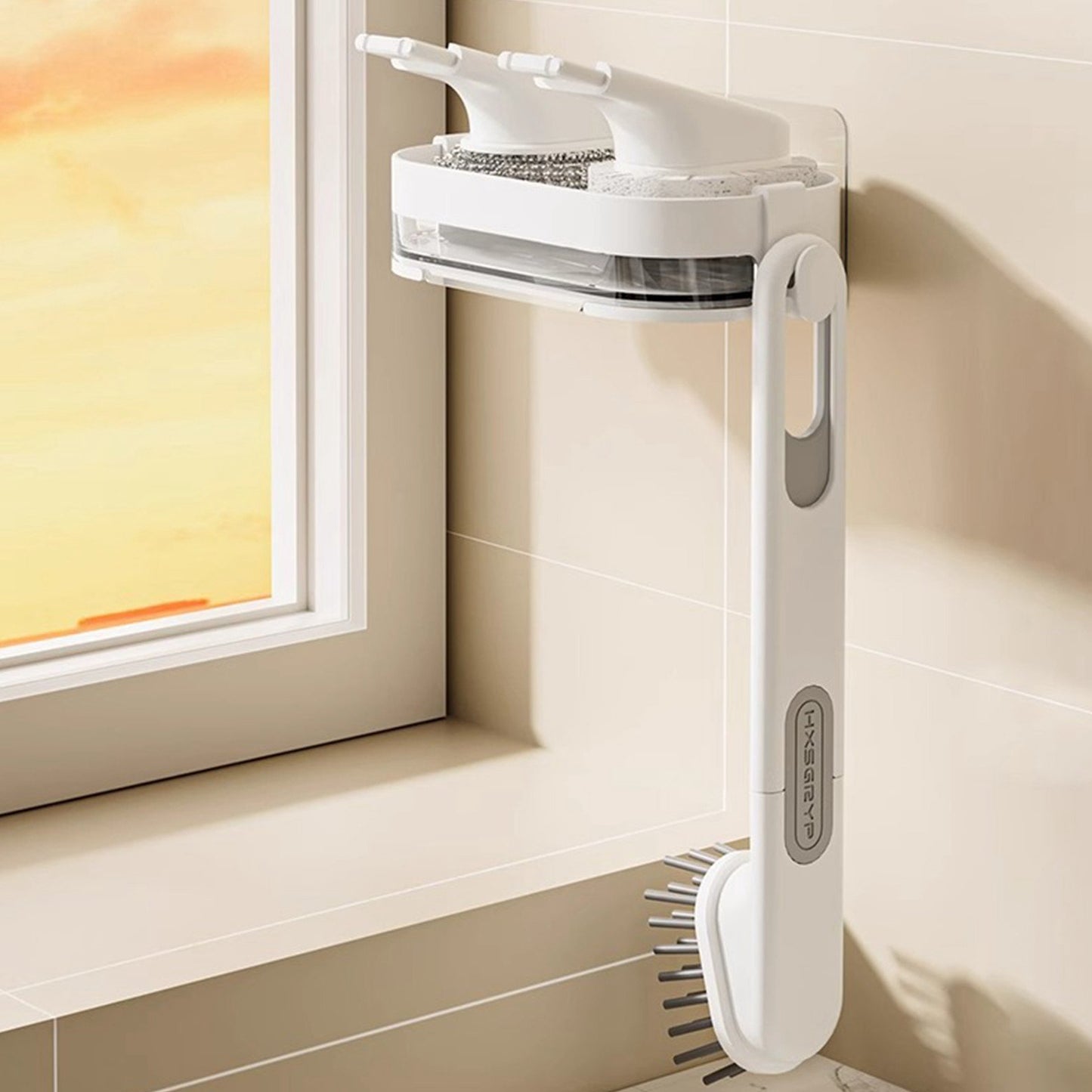 Wukusy multi-function wall-mounted cleaning combo set with various cleaning tools and accessories for home use