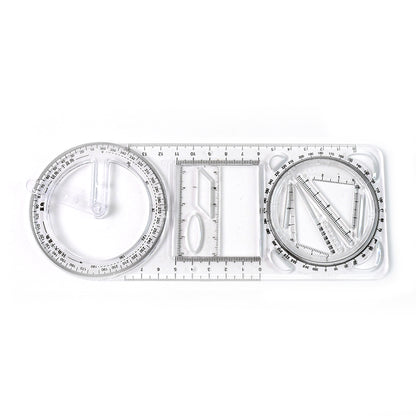 Wukusy multi-functional geometry drawing tool, 1 piece, with various rulers and compass features for precise technical drawing.